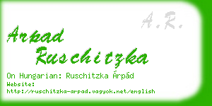 arpad ruschitzka business card
